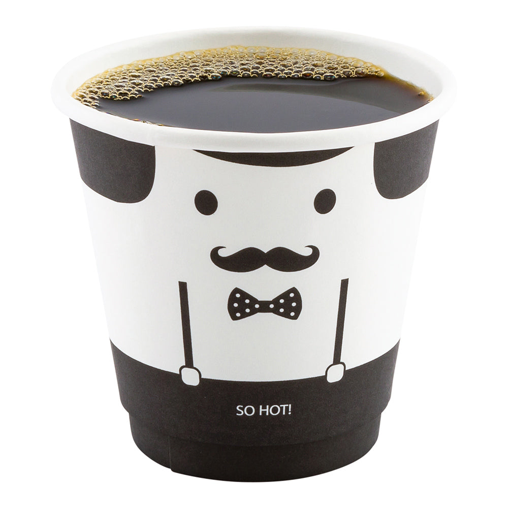 Premium 8 oz Double Wall Insulated Paper Coffee Cups - 25 Count Box (3.5