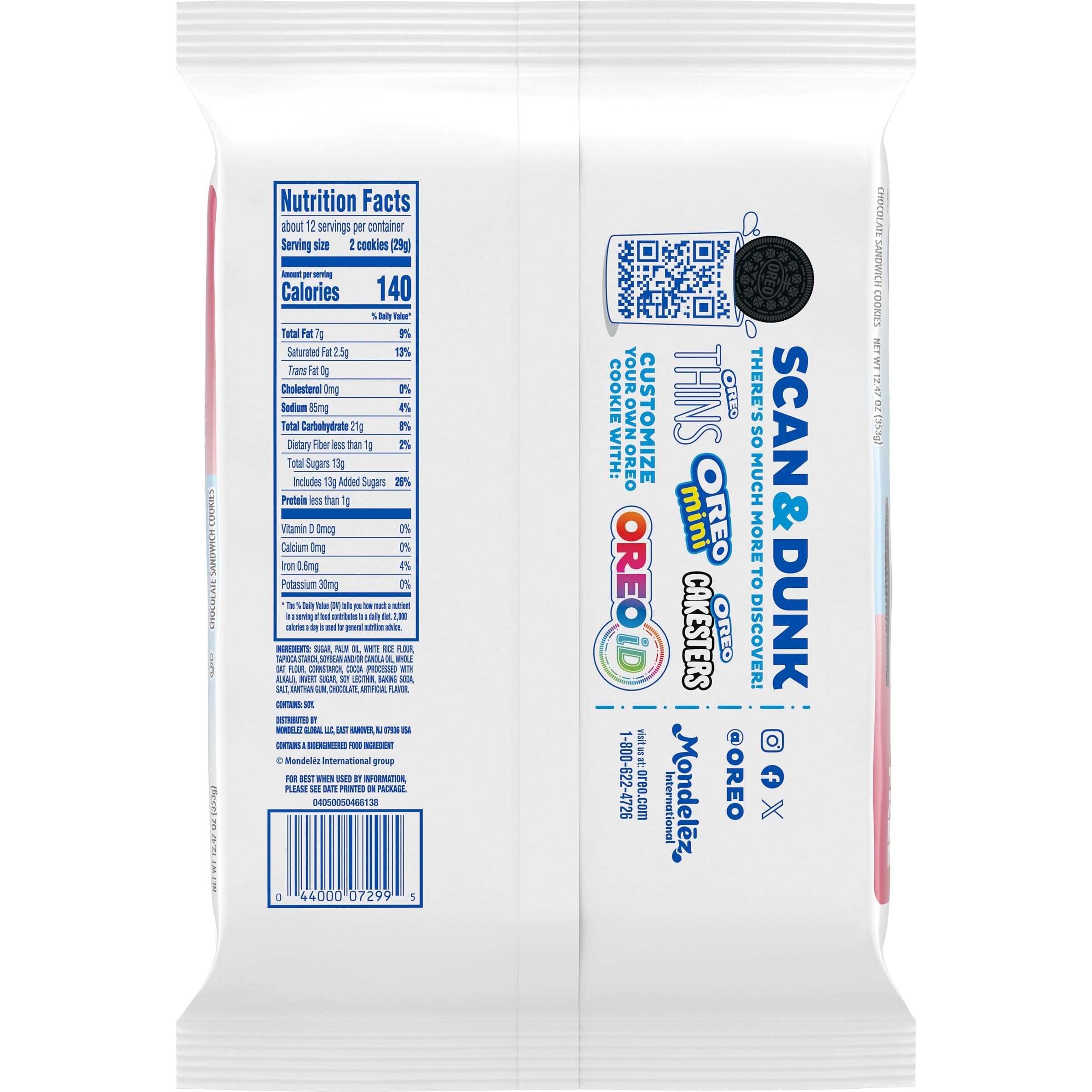 OREO Double Stuf Gluten Free Chocolate Sandwich Cookies - 12.47 oz Pack | Delicious Gluten Free Snacks for School Lunches, Parties & Desserts