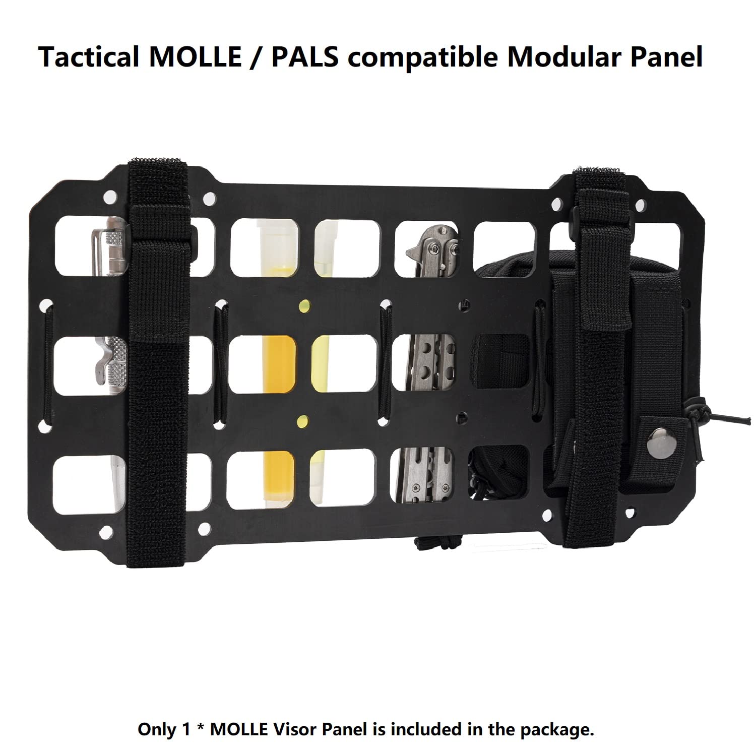Tactical MOLLE Panel Car Visor Organizer - Durable Storage Rack for Backpacks, Gear & EDC Accessories | Holds Pouches, Tools, Pens & Sunglasses | Perfect for Off-Road, Camping & Everyday Carry