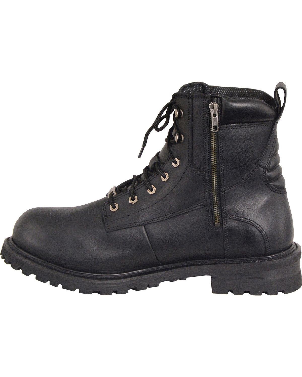 Milwaukee Leather Men's Waterproof Logger Boots - Round Toe Work Boots for Outdoor & Construction (Size 7.5) | Durable Slip-Resistant Safety Shoes for Hiking, Hunting & Heavy Duty Work
