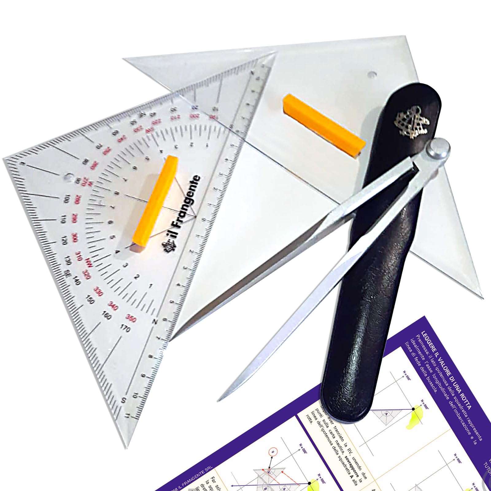 Nautical Dividers and Compass Set - Skipper Charting Kit - Il Frangente STR 27 Marine Navigation Tools for Sailing, Boating, and Yacht Navigation