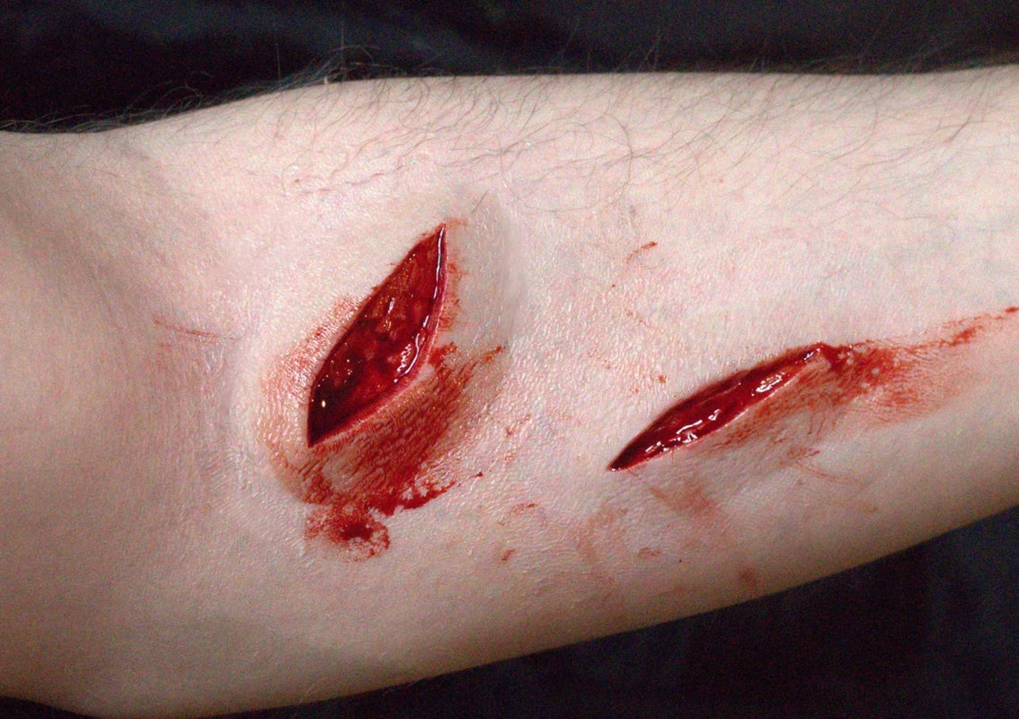 Obsidian FX Open Cut Wound Silicone Prosthetic - Realistic Halloween Special Effects Makeup for Cosplay & Horror Movies