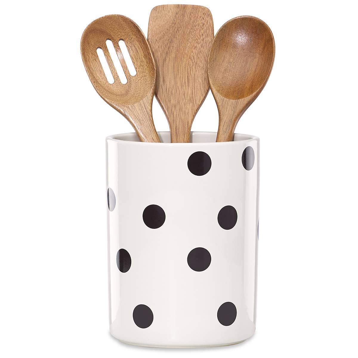 Deco Dot 4-Piece Kitchen Utensil Holder Set - Stylish Countertop Organizer for Spoons, Forks & Cooking Tools | Perfect for Home, Restaurant & Office Use