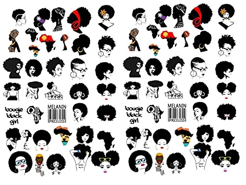 African Print Kente Cloth Nail Art Kit - Black Girl Magic Nail Decals & Wraps for Dashiki Style, BLM Decor | Perfect for Black History Month, Weddings & Cultural Celebrations