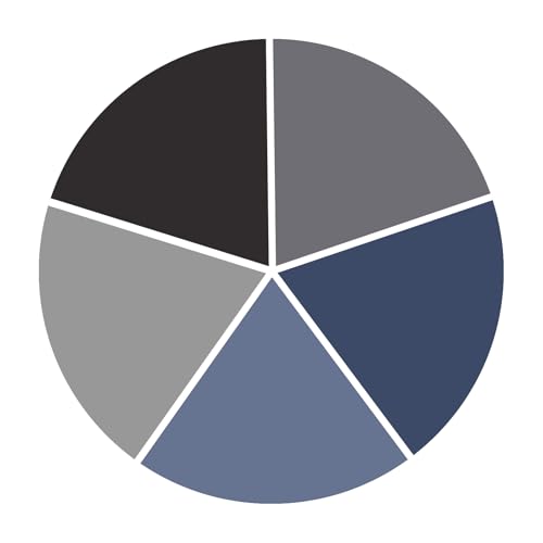 5 Pack Black/Grey/Blue/Mid Grey/Light Grey