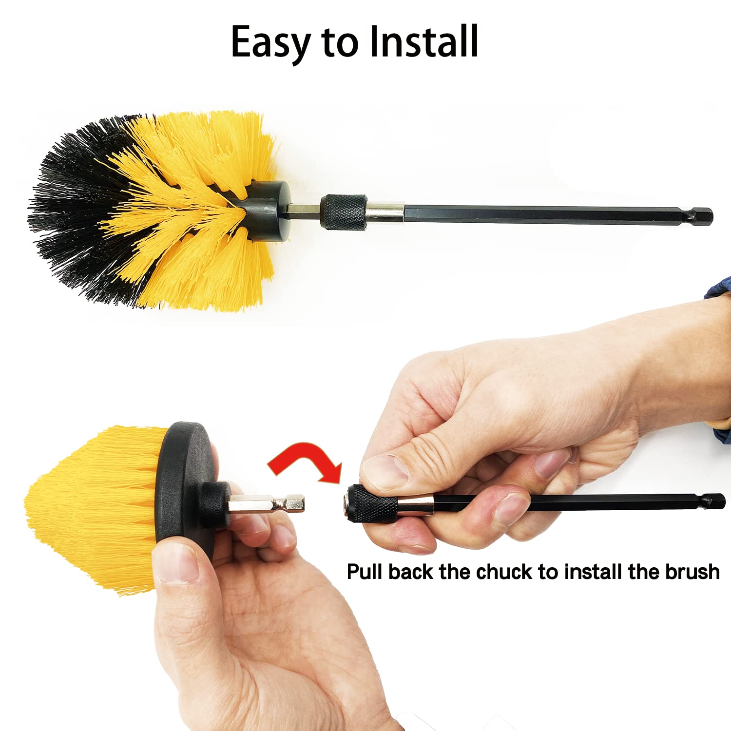 7-Piece Drill Brush Attachment Set - 1/4