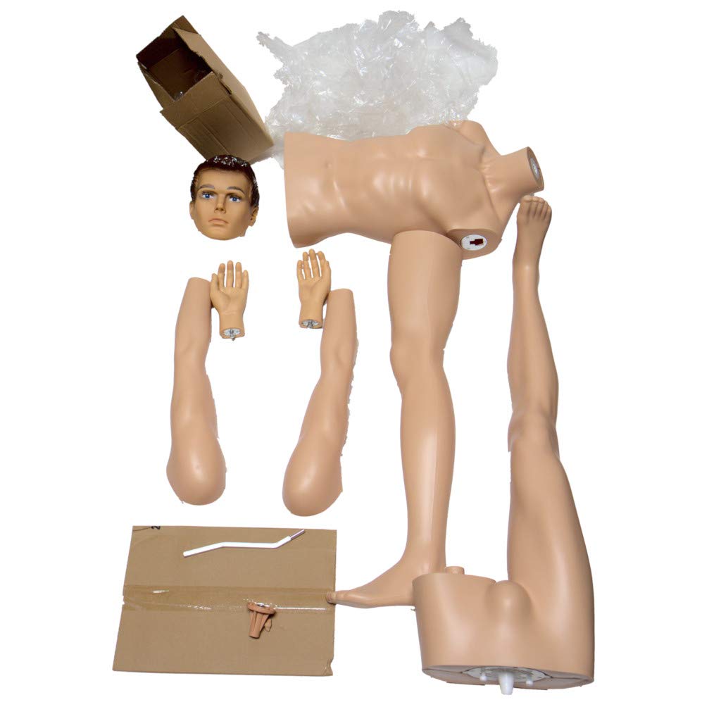Realistic Standing Male Adult Mannequin with Base (YM8-1F) - Perfect for Retail Stores, Fashion Displays & Photography Studios