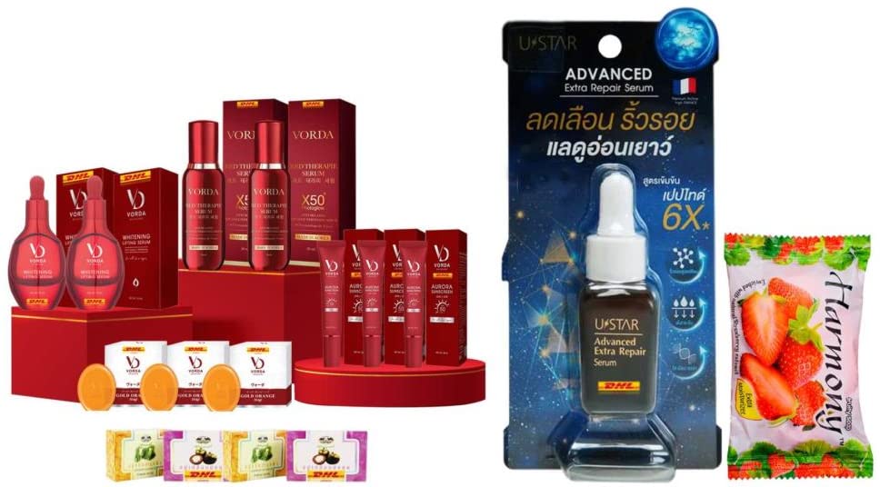 Premium Vorda Lifting Cream Set - 11 Pcs Advanced Repair Serum with Ustar Technology (12g) | Anti-Aging Skincare for Face & Neck | DHL Express Shipping by Thaigiftshop [Free Tomato Facial Mask Included] | Perfect for Daily Skincare Routine & Nighttime Rejuvenation