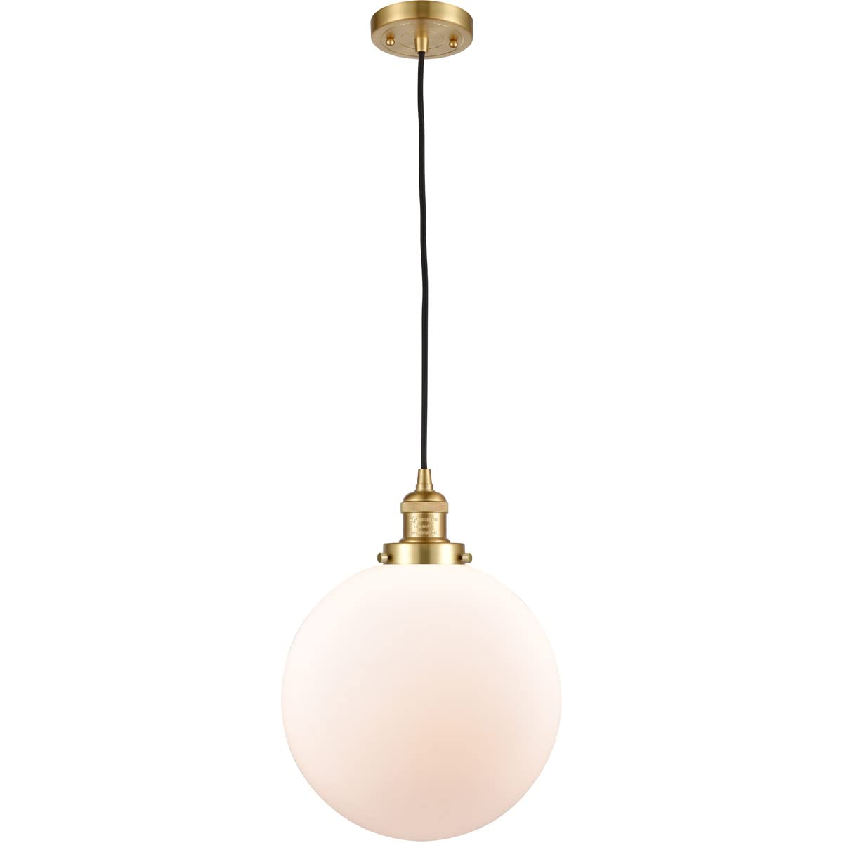 201C-SG-G201-12 LED Bare Bulb with 1 Light Cord Set in Satin Gold Finish - Perfect for Vintage Lighting, Home Decor, and DIY Projects