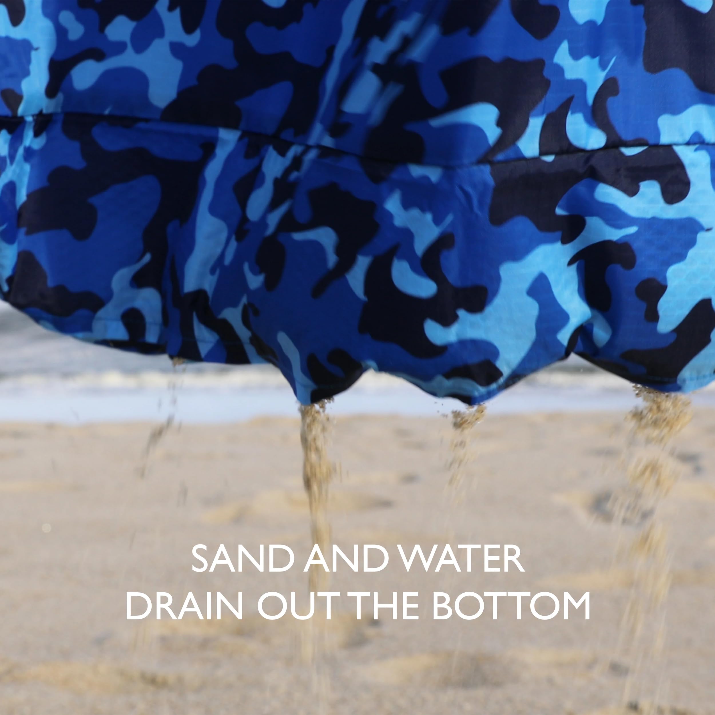 Eco-Friendly Sand-Free Travel Beach Bag - Made from Recycled Water Bottles, Ocean Camo Design | Perfect for Beach Trips, Poolside Lounging & Outdoor Adventures