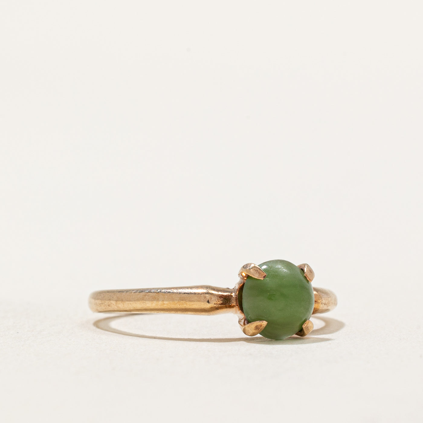 Natural Round Cabochon Nephrite Jade Ring - 0.75ct Genuine Jade Stone - Size 6.75 - Elegant Handmade Jewelry for Women - Perfect for Weddings, Anniversaries & Special Occasions