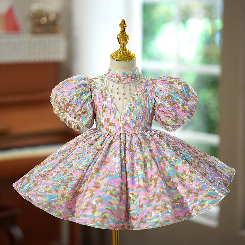Elegant Baby Girls Sequin Pageant Dress - Toddler Princess Party Gown for Beauty Contest, Birthday, Photo Shoot & Special Occasions