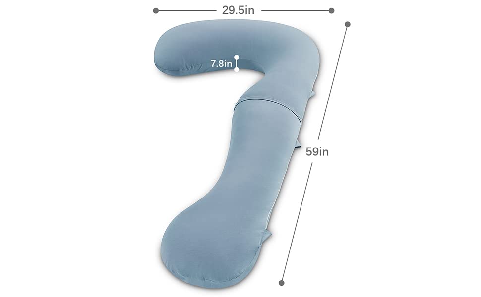 **INSEN Pregnancy Body Pillow Cover - L-Shaped Full Body Pillow Case for Maternity Support, Soft & Breathable Blue Cover - Perfect for Comfort During Pregnancy & Nursing**