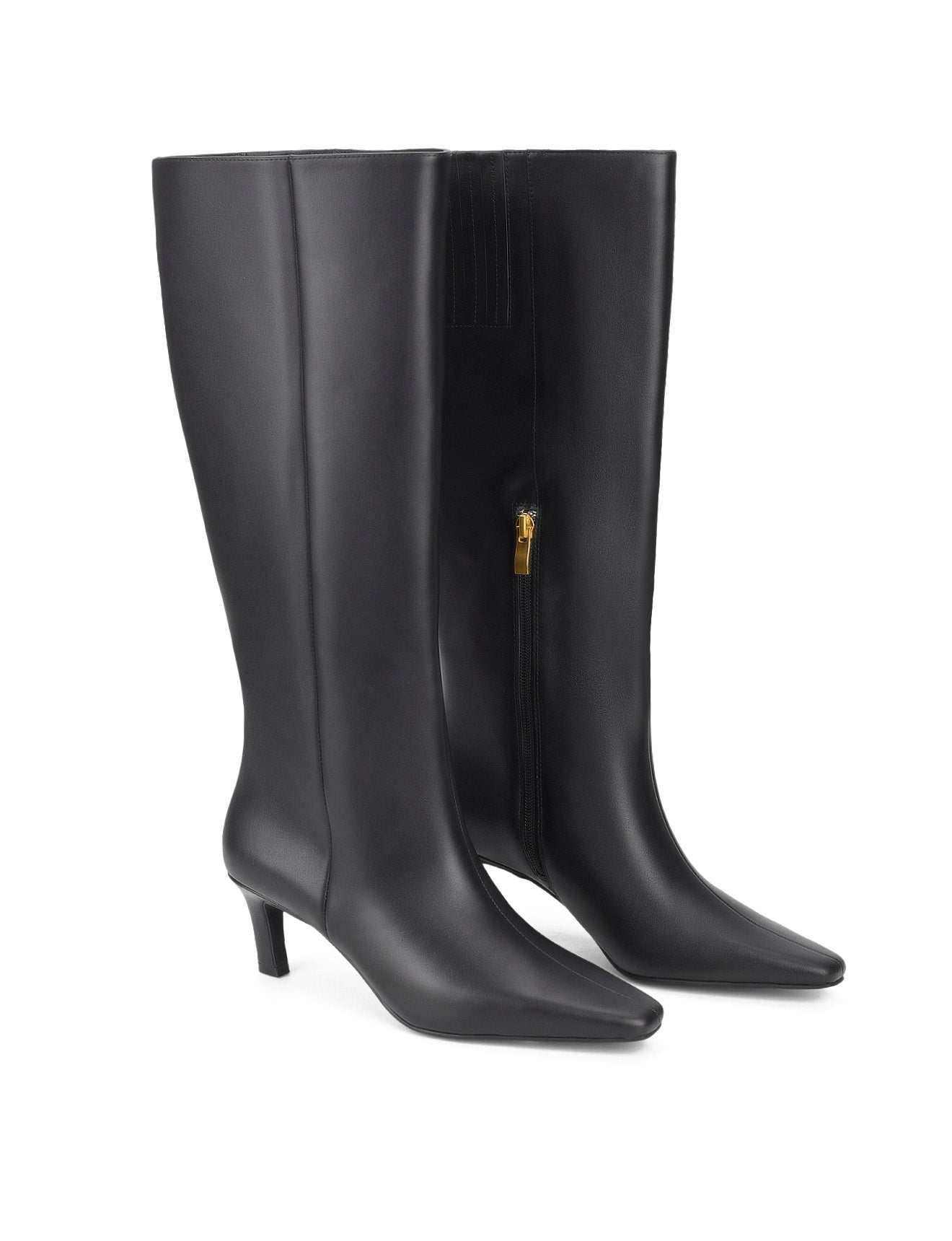 Blake Chisel Toe Long Boots - Genuine Black Leather Women's Ankle Boots for Office, Party & Winter Fashion