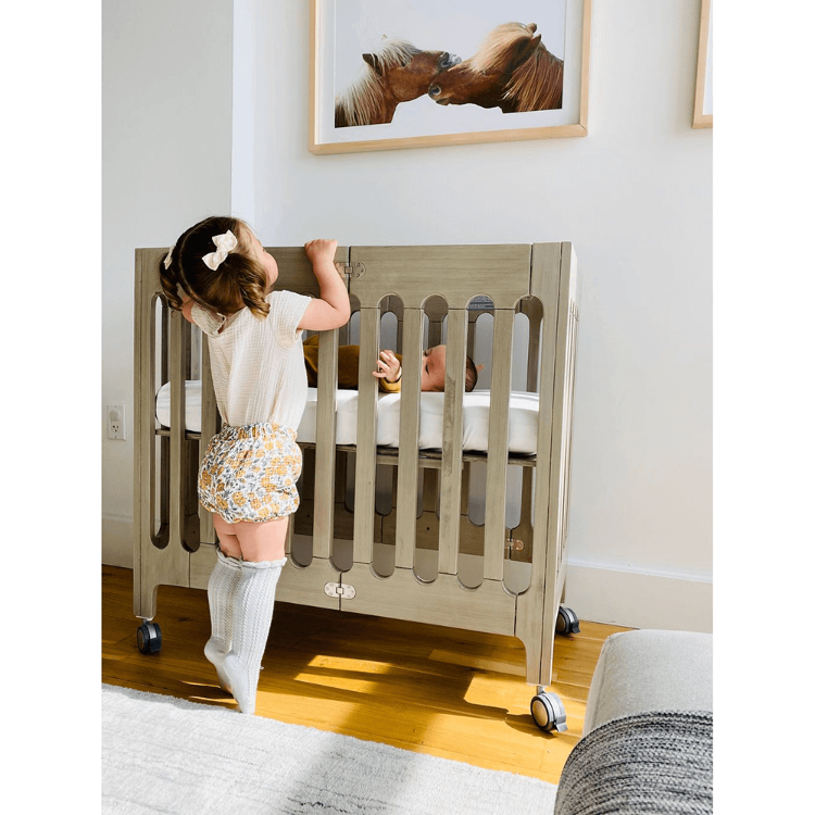 Bloom Baby Alma Mini Crib - Portable Lightweight Baby Crib for Nursery, Travel & Small Spaces | Compact Safe Sleep Solution for Newborns & Toddlers