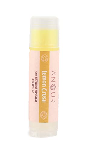 Anour Lemon Essential Oil Lip Balm - Natural Shea Butter, Cocoa Butter & Mango Butter - Vegan Lip Care for Dry, Chapped Lips - Moisturizing Lip Treatment for Men & Women (5g) - Perfect for Winter Skincare, Daily Hydration & On-the-Go Lip Protection
