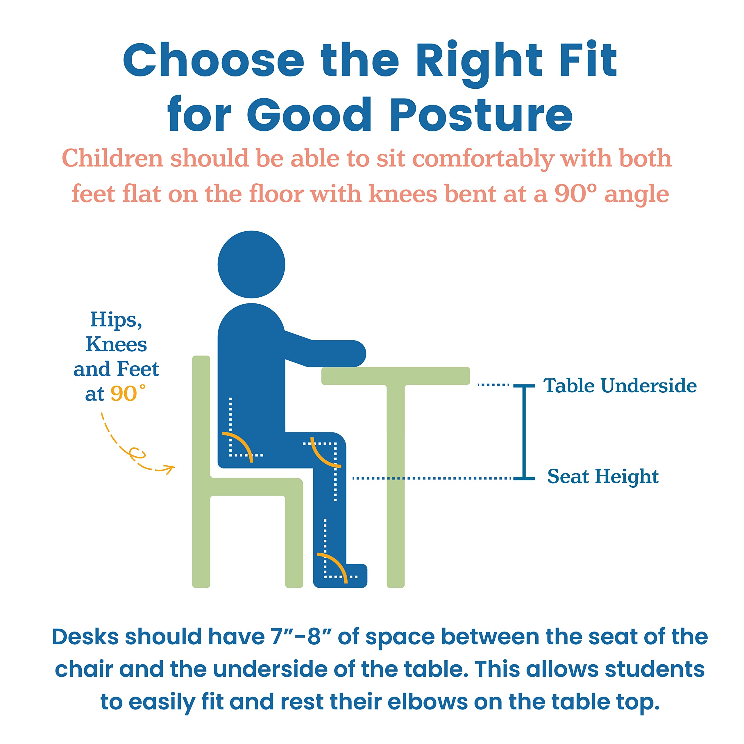 ECR4Kids 14-Inch Plastic Stackable School Chairs for Classroom, Daycare & Home - Set of 4, Blue - Durable Kids Furniture for Learning, Dining & Play Areas