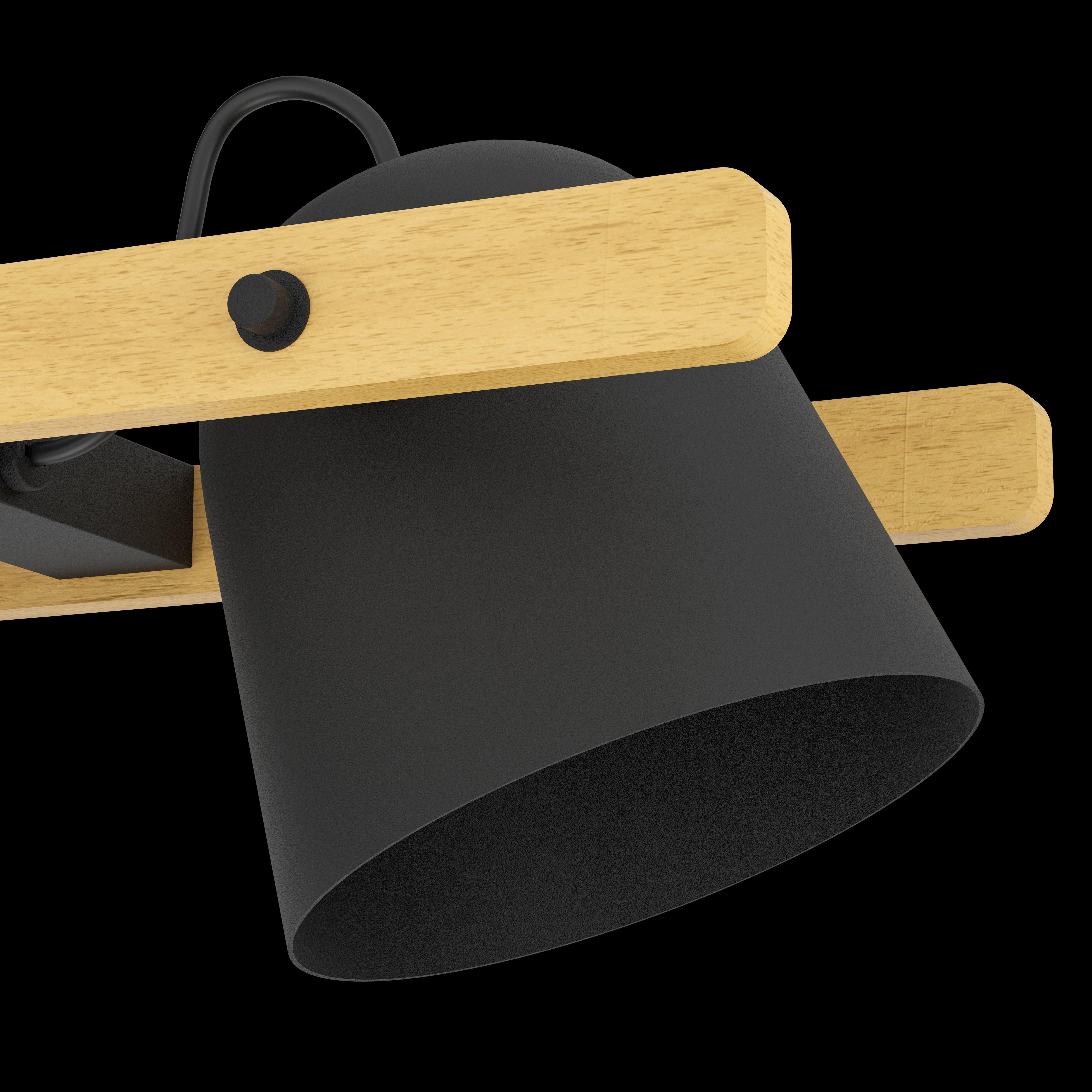 Eglo Connect Hornwood Z Smart LED Pendant Light - Modern Wood & Black Metal Design for Kitchen Island, Dining Room, or Living Room Lighting