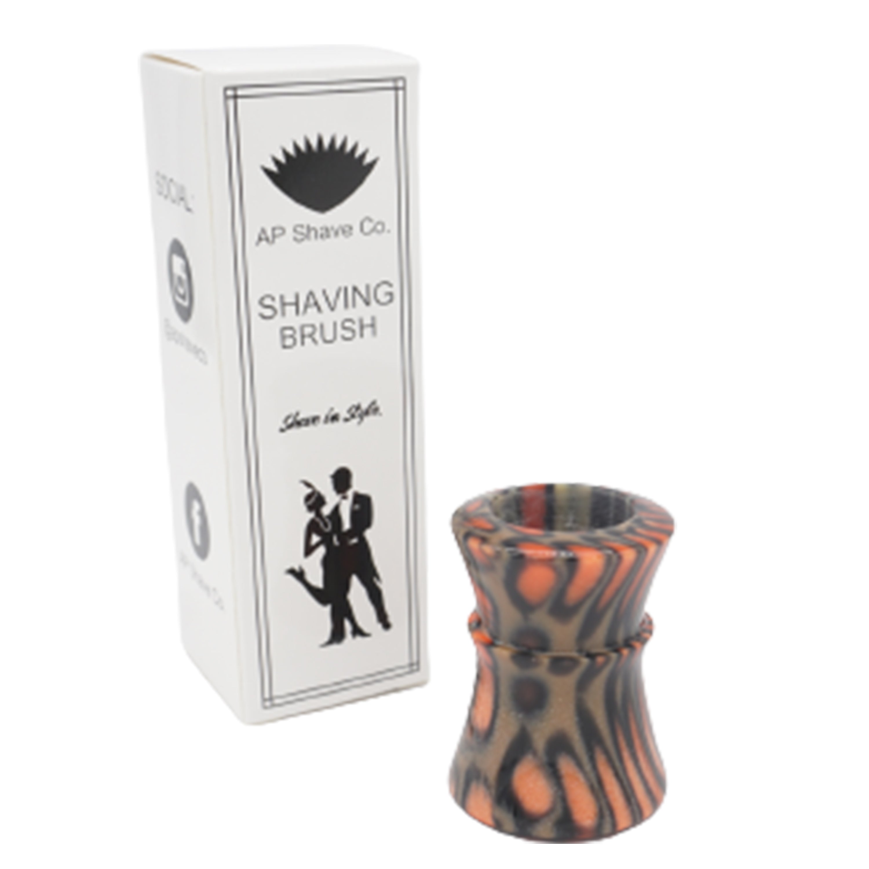 Premium Orange Tigris Perla Handmade Shaving Brush Handle - Fits 24mm & 26mm Knots - Perfect for Wet Shaving & Grooming Gifts