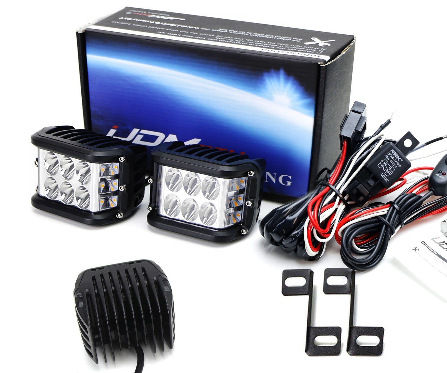 36W White LED A-Pillar SS Pod Light Kit with Amber Strobe for 2014-2022 Toyota 4Runner - Off-Road Lighting for Night Driving & Emergency Signaling