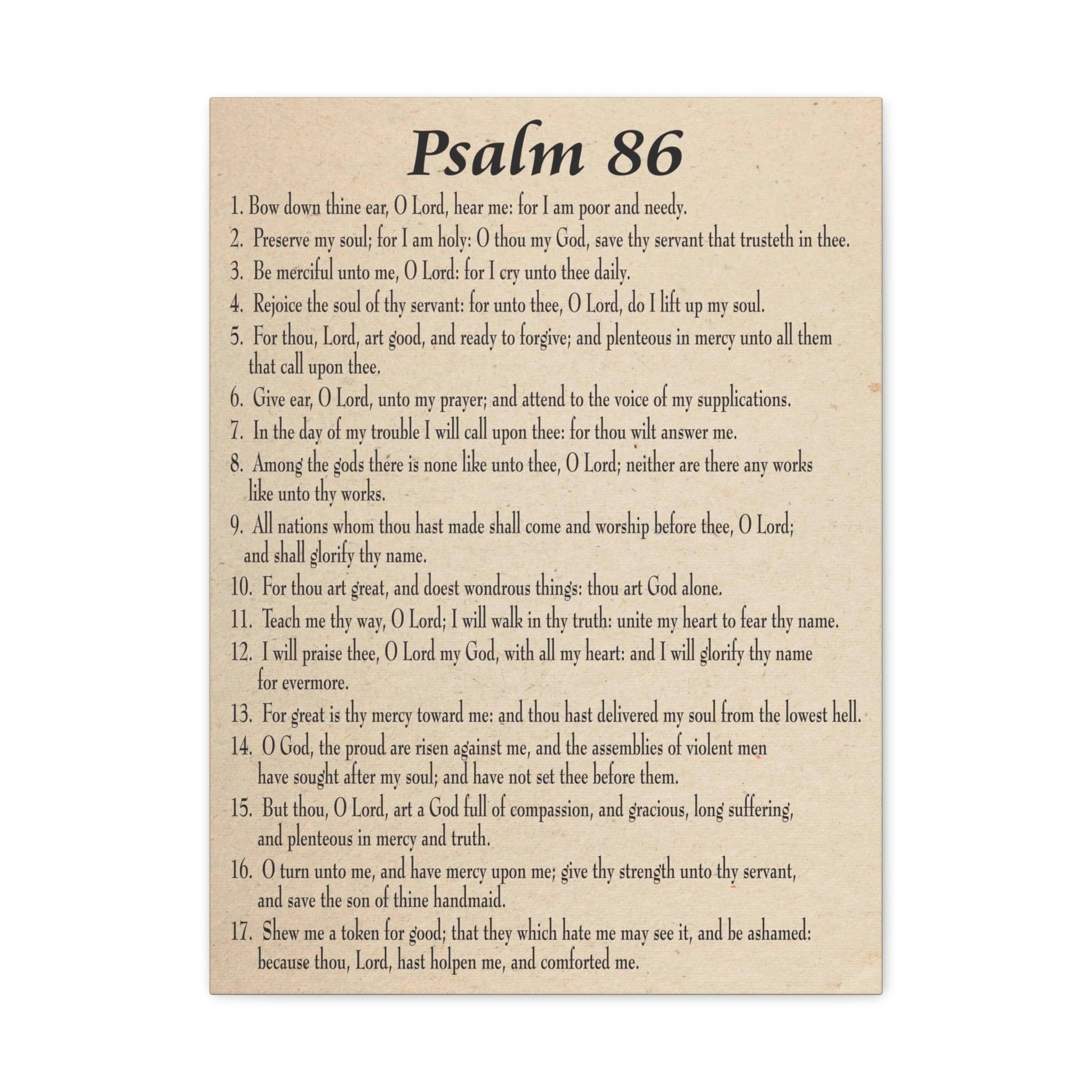 Bible Art Canvas - Psalm 86 Prayer for Difficult Times, Christian Wall Decor, Inspirational Scripture Gift for Home, Church & Office - Express Your Love with Faith-Based Gifts