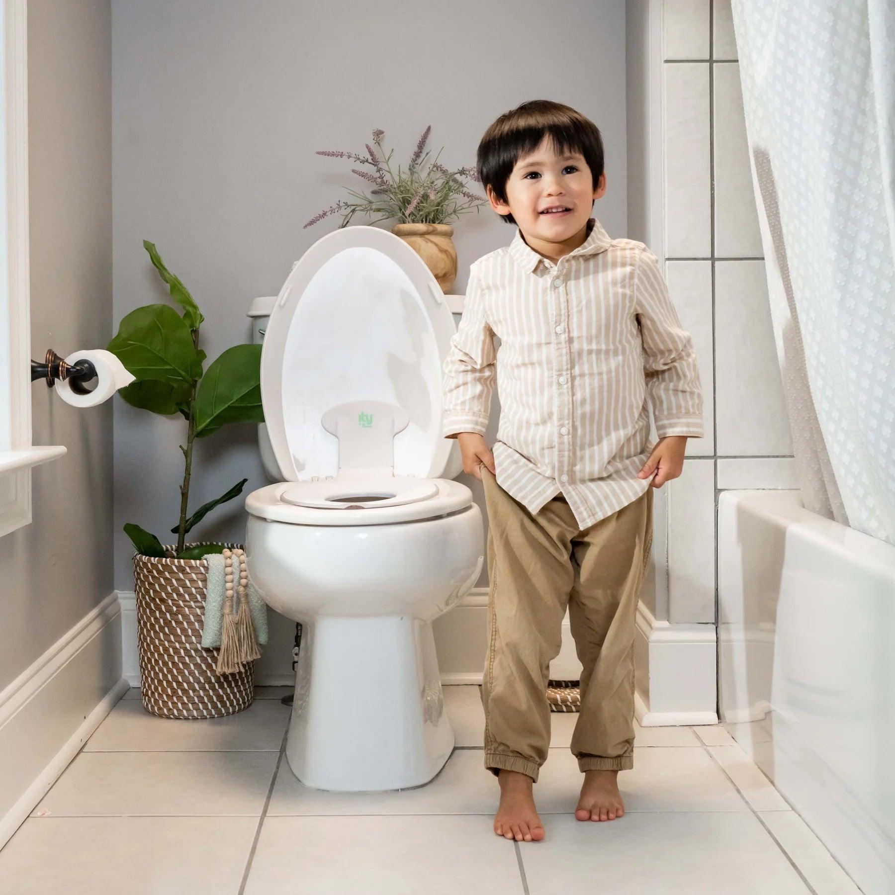 Bright Starts Flip & Sit Potty Seat - Adjustable Toddler Training Toilet with Non-Slip Base | Perfect for Potty Training Boys & Girls at Home or Daycare