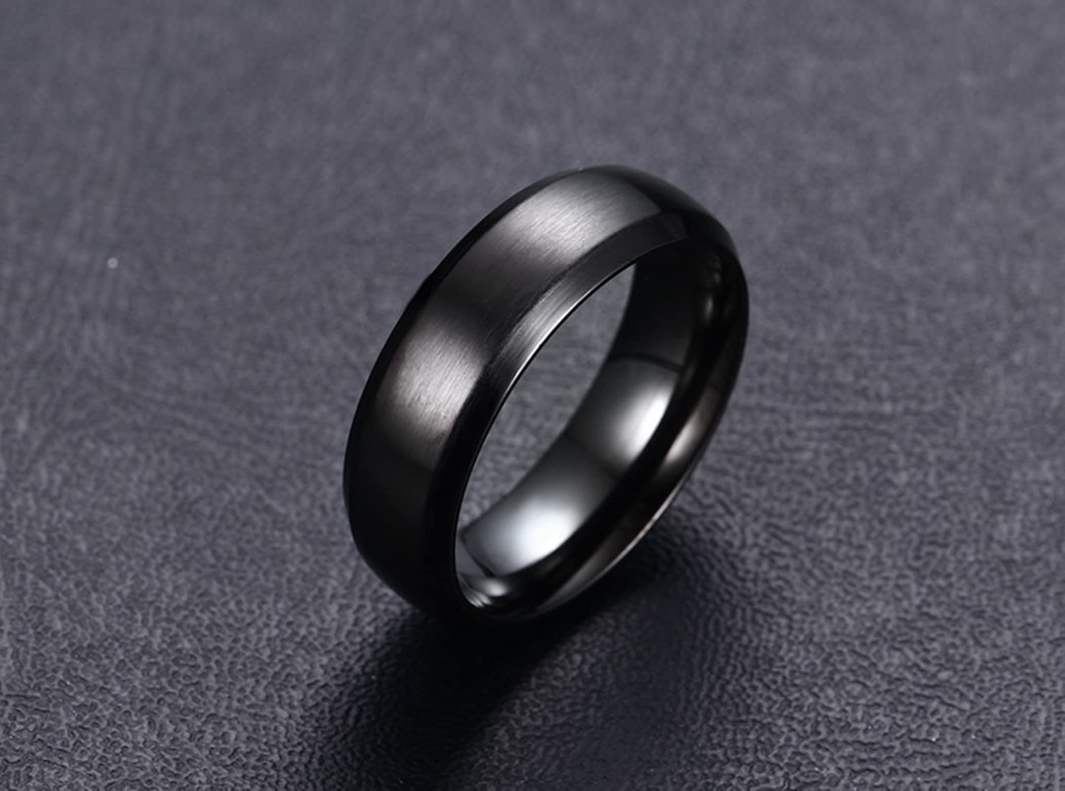 Gold Plated Black Stainless Steel Cubic Zirconia Heart Wedding Bands for Couples - Engraved & Brushed Finish - Perfect for Anniversaries, Proposals & Romantic Gifts