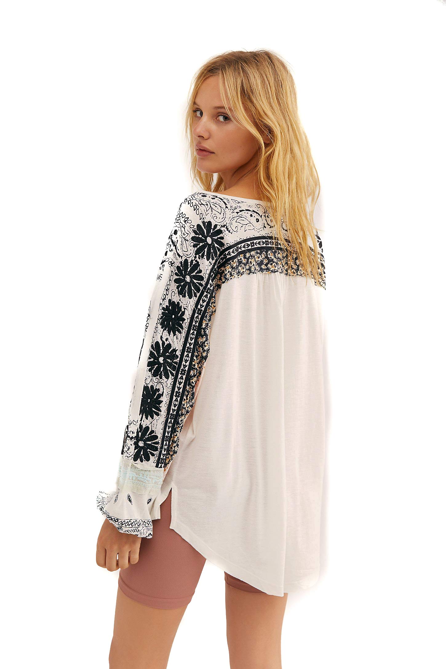 Free People Women's Tripoli Top - Boho Chic Blouse for Summer, Beach & Festival Outfits | Lightweight Loose Fit Casual Shirt for Travel, Vacation & Everyday Wear