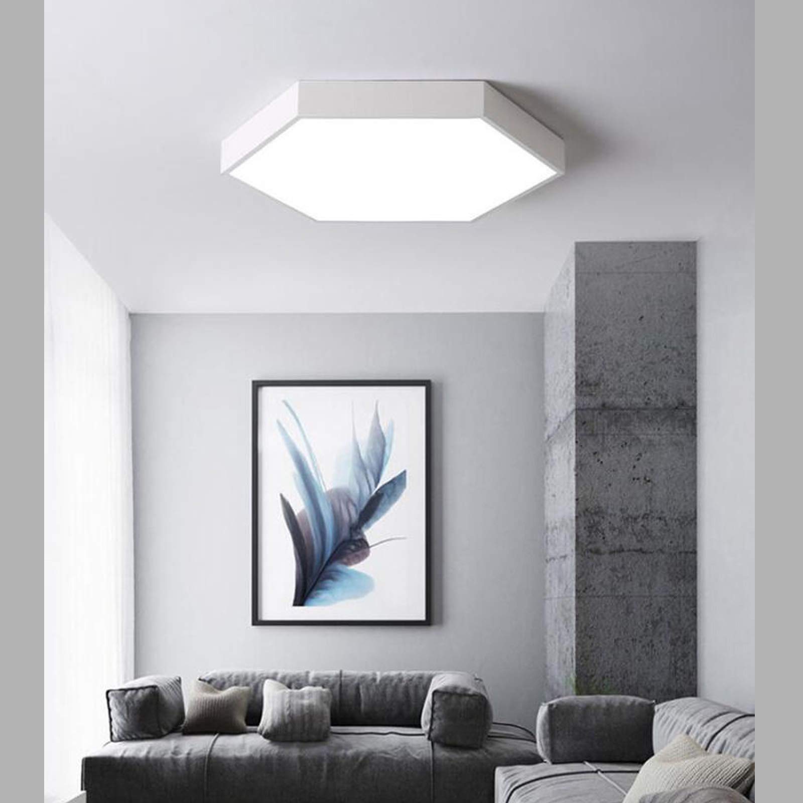 Nordic Hexagonal LED Ceiling Light - Ultra-Thin Modern Ceiling Lamp for Office & Kindergarten - 60cm Pink Indoor Lighting (Perfect for Minimalist Home & Commercial Spaces)
