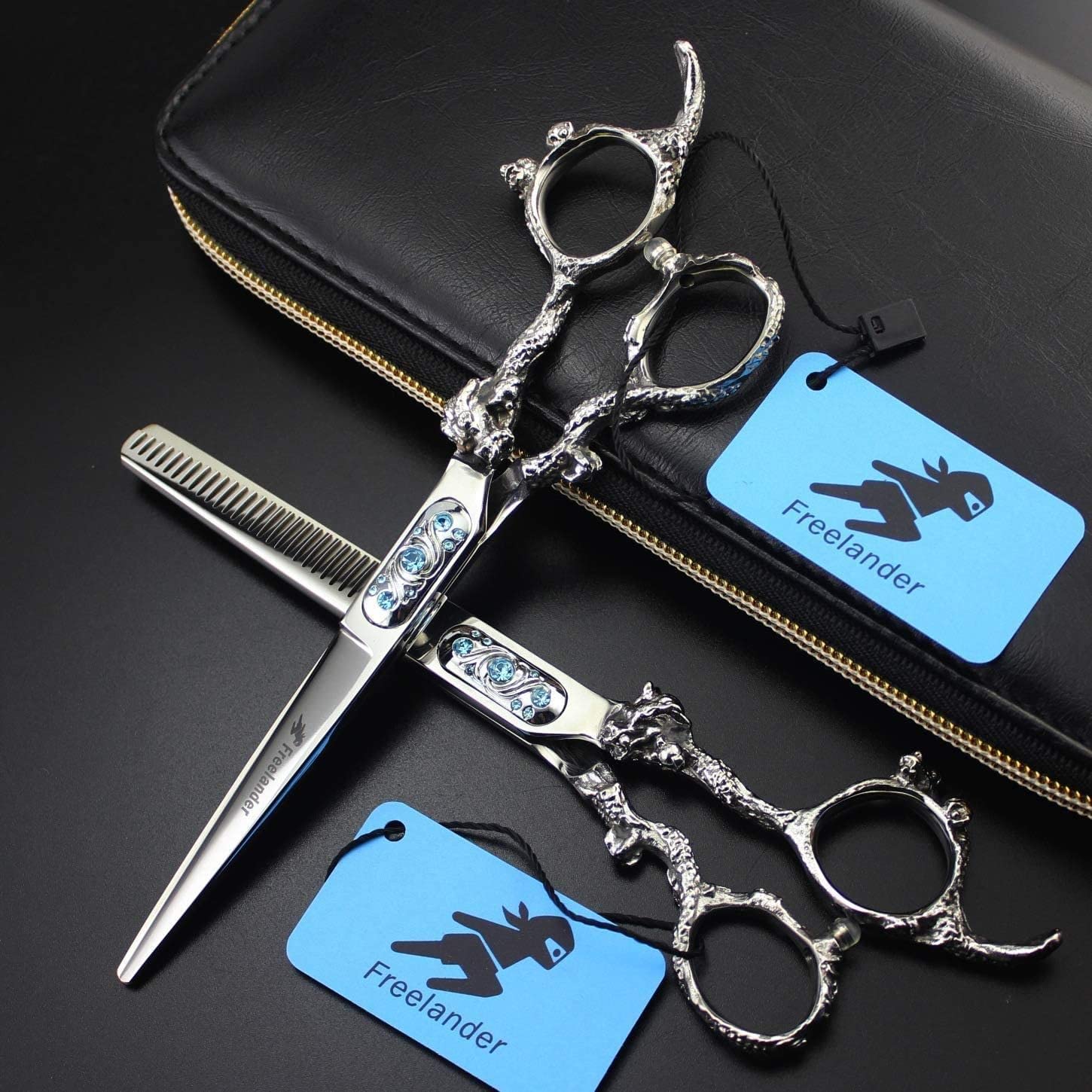 Professional 6 Inch Retro Barber Scissors Set - Luxury Salon Hair Cutting Shears with Tooth Edge for Precision Styling | Perfect for Hairdressers, Stylists & Home Haircuts