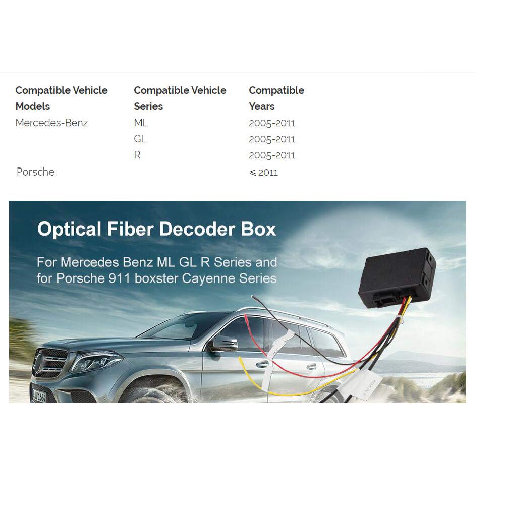 Original Title: Optical Fiber Decoder Box for Mercedes-Benz ML/GL/R Series (L-007) etc   Optimized Title: Mercedes-Benz ML GL R Series Fiber Optic Decoder Box (L-007) - Compatible with Audio & Video Systems - Perfect for Car Entertainment Upgrades & DIY Installations