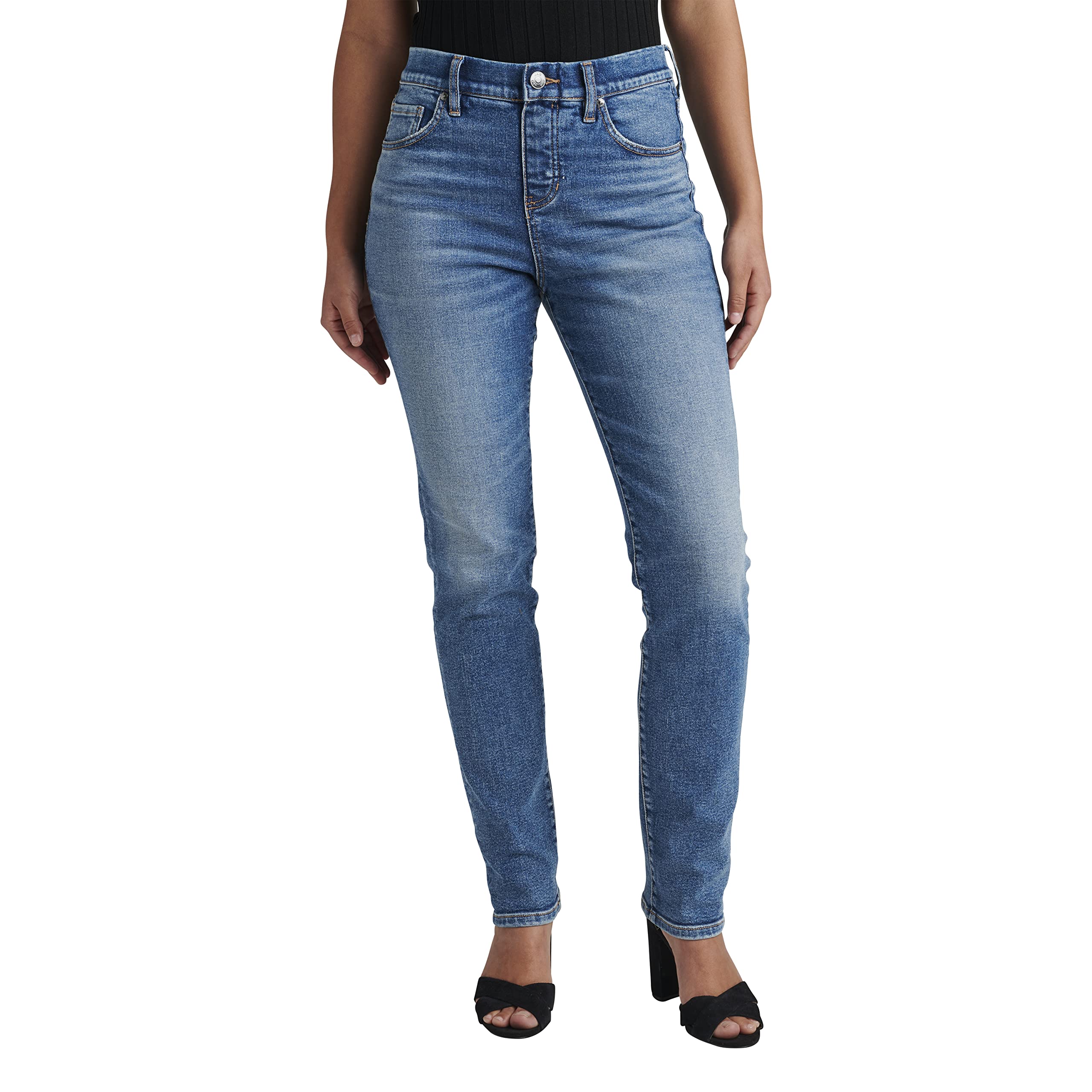 Jag Jeans Women's Valentina High Rise Straight Leg Pull-On Jeans - Comfortable Stretch Denim Pants for Work, Casual & Everyday Wear