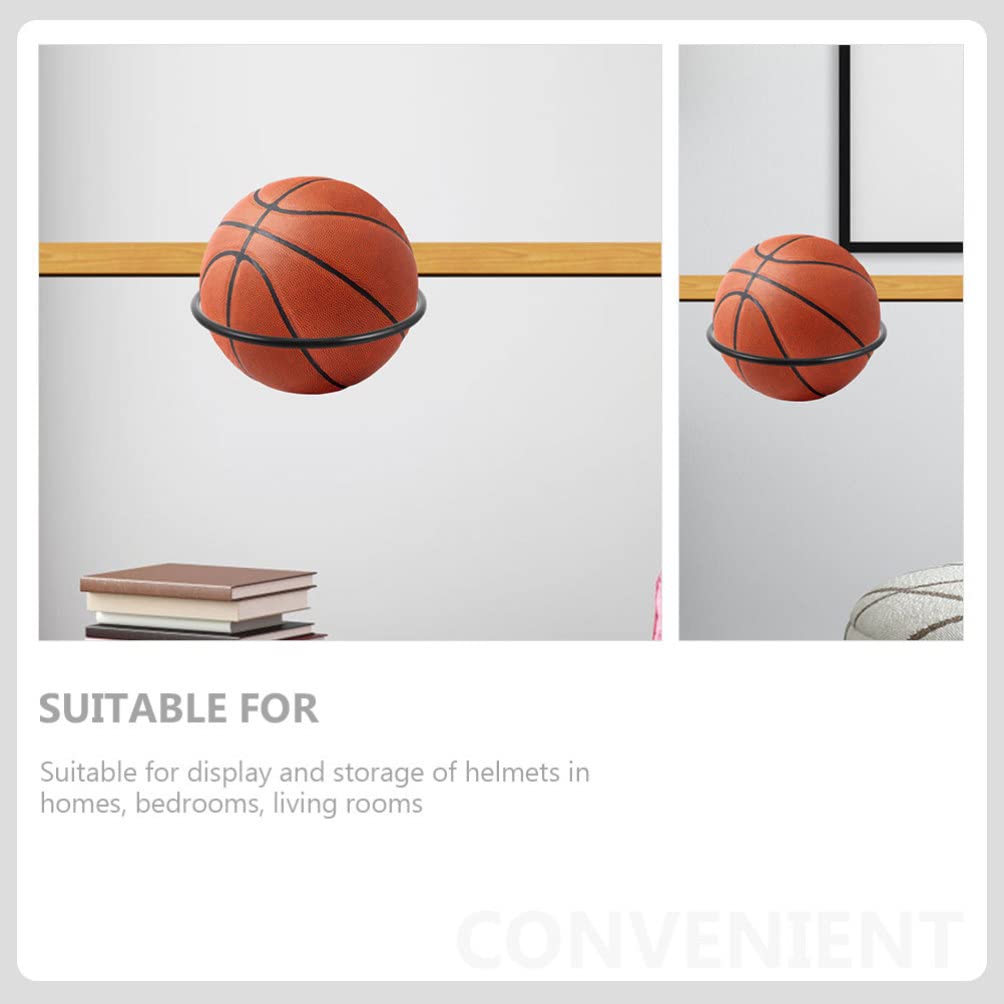 2pcs Metal Ball Rack - Wall Mount Basketball & Volleyball Holder for Sports & Fitness