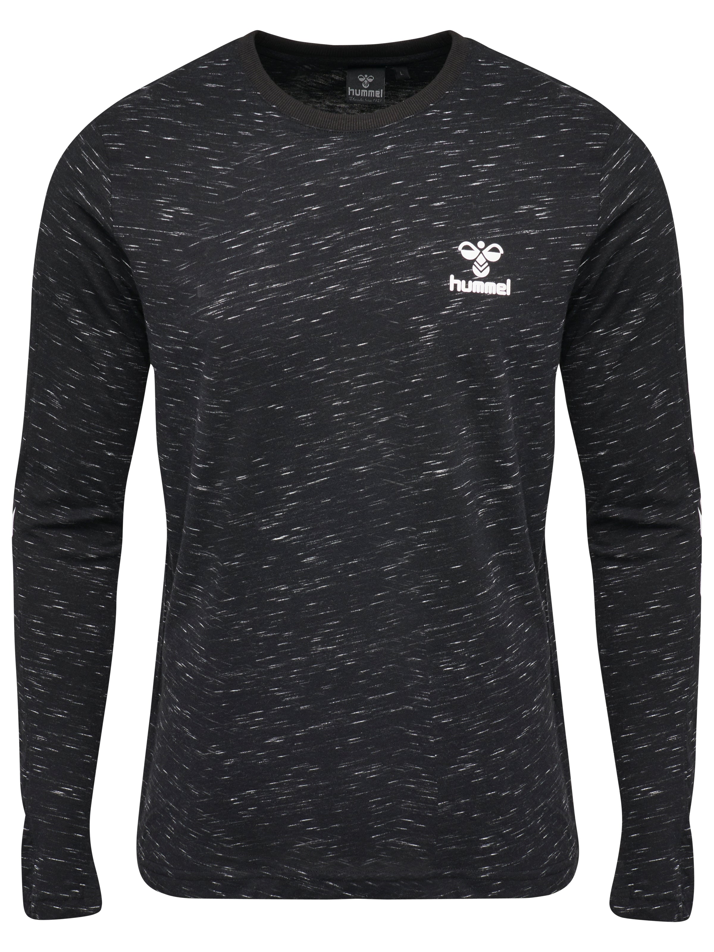 Hummel HmlGLAY Long Sleeve T-Shirt for Men & Women - Heather Black - Comfortable Casual Wear for Everyday, Workout, and Street Style