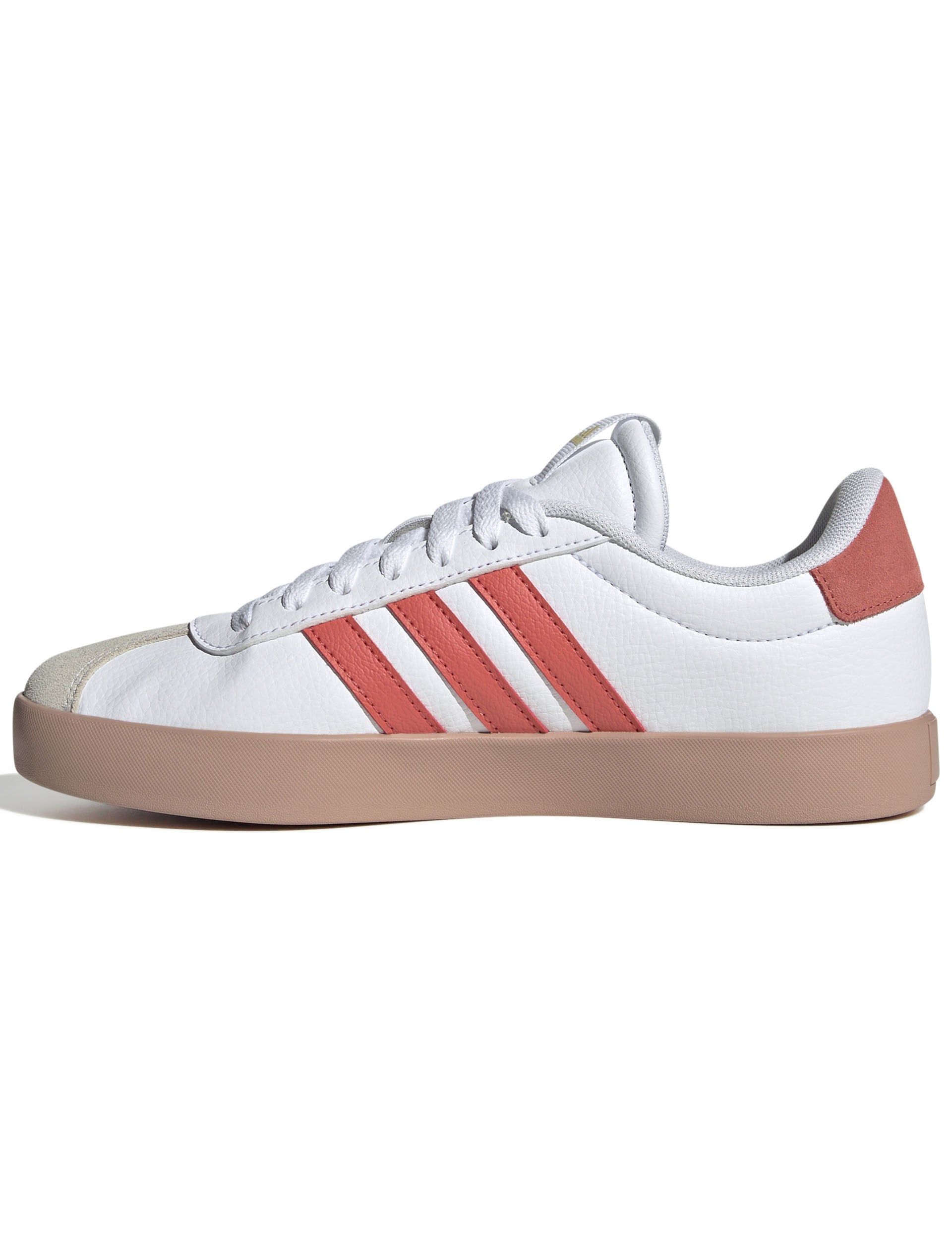 VL Court 3.0 Sneakers - Cloud White/Preloved Scarlet/Gold Metallic - Women's Tennis Shoes for Casual Wear & Sports Performance