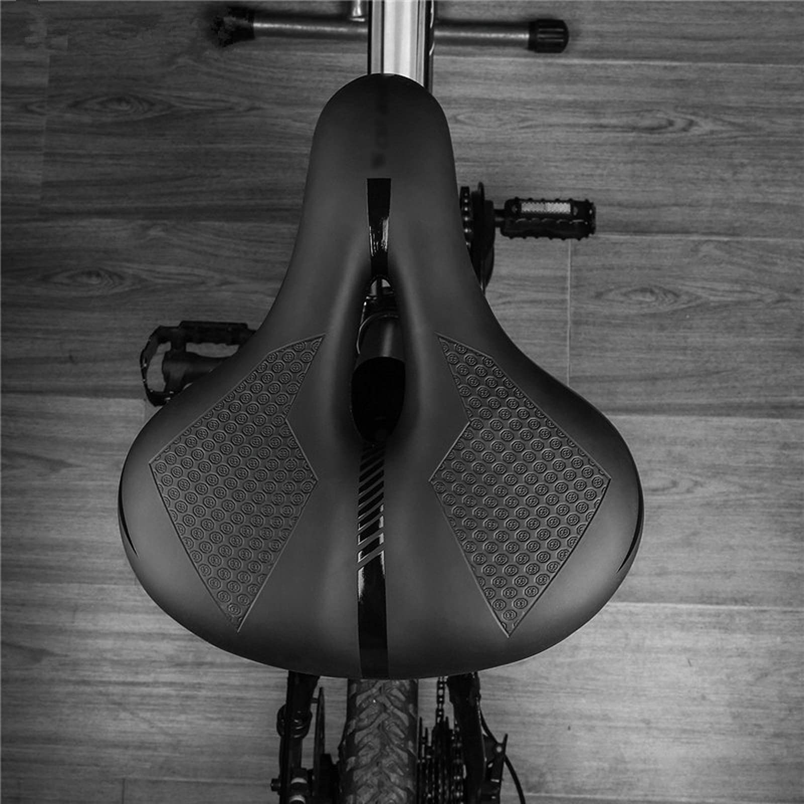 **Comfortable Memory Foam Bicycle Saddle Seat with Gel Cushion & Reflective Strap – Shock-Absorbing Bike Seat for Men & Women – Ideal for Exercise Bikes, Mountain Bikes & Commuting**