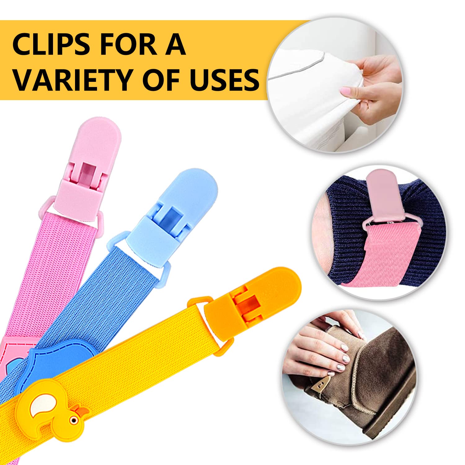Elastic Mitten Clips for Kids - Anti-Lost Glove Strap Keeper (2 Pack) - Cute Winter Accessories for Toddlers & Children - Perfect for Skiing, Snowboarding & Outdoor Play