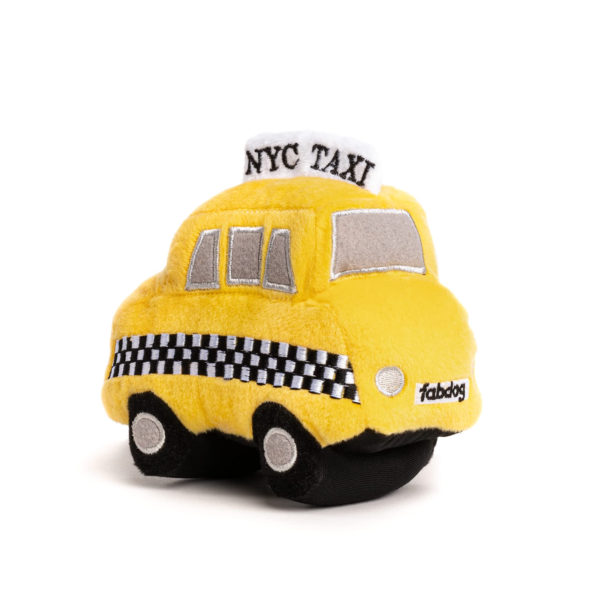 Fabdog NYC Taxi Squeaky Plush Dog Toy - Fun Puppy Chew Toy for Small & Medium Dogs - Perfect Gift for Pet Lovers - Durable & Cute NYC Metro Card Design - Great for Indoor Play, Training & Cuddling