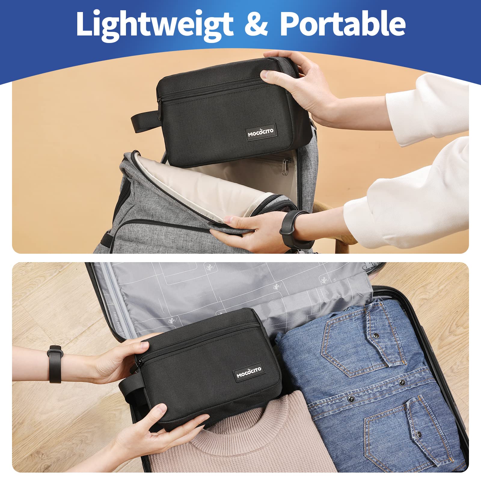 Men's Waterproof Hanging Toiletry Bag - Travel Shaving Organizer for Gym & Camping