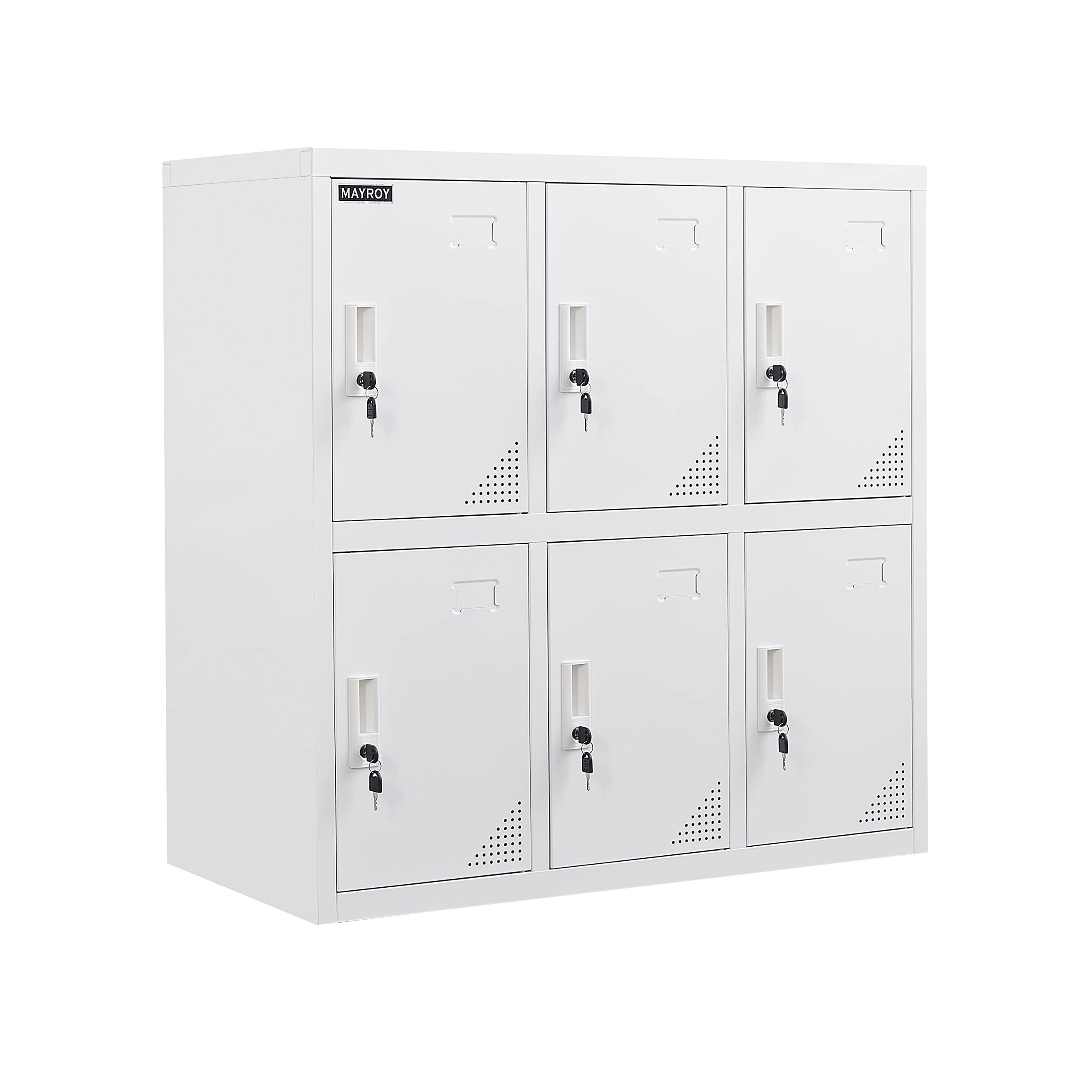 Steel Storage Locker - Metal Office Locker for Home, School & Workplace - White Organizer Cabinet for Kids, Students & Employees (W6D) - Perfect for Clutter-Free Spaces & Secure Storage Solutions