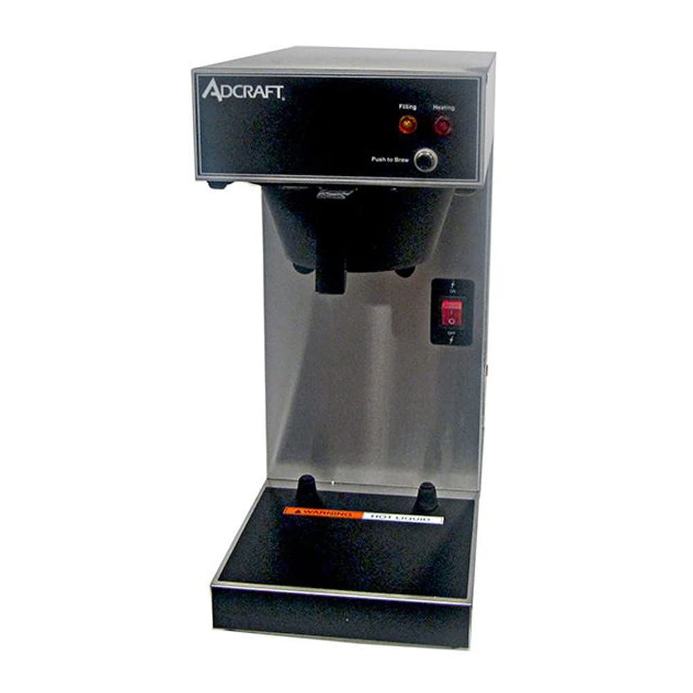 Adcraft UB-286 Commercial Stainless Steel Coffee Maker Brewer - 120V Thermal Server for Restaurants, Cafes & Offices
