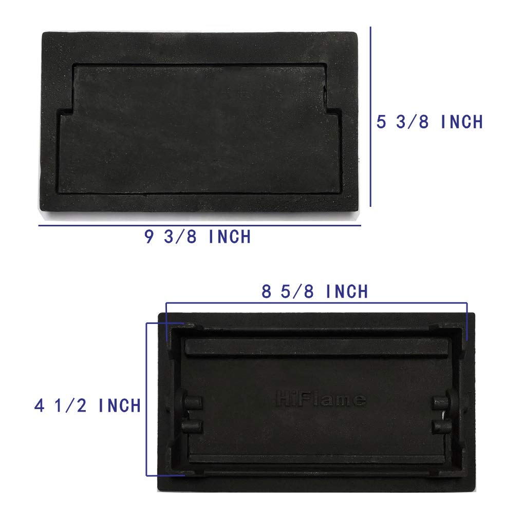 Heavy Duty Coated Sand Casting Cast Iron Fireplace Ash Dump Door - Durable Fireplace Accessory for Wood Stove, Fire Pit & Outdoor Fireplace Maintenance
