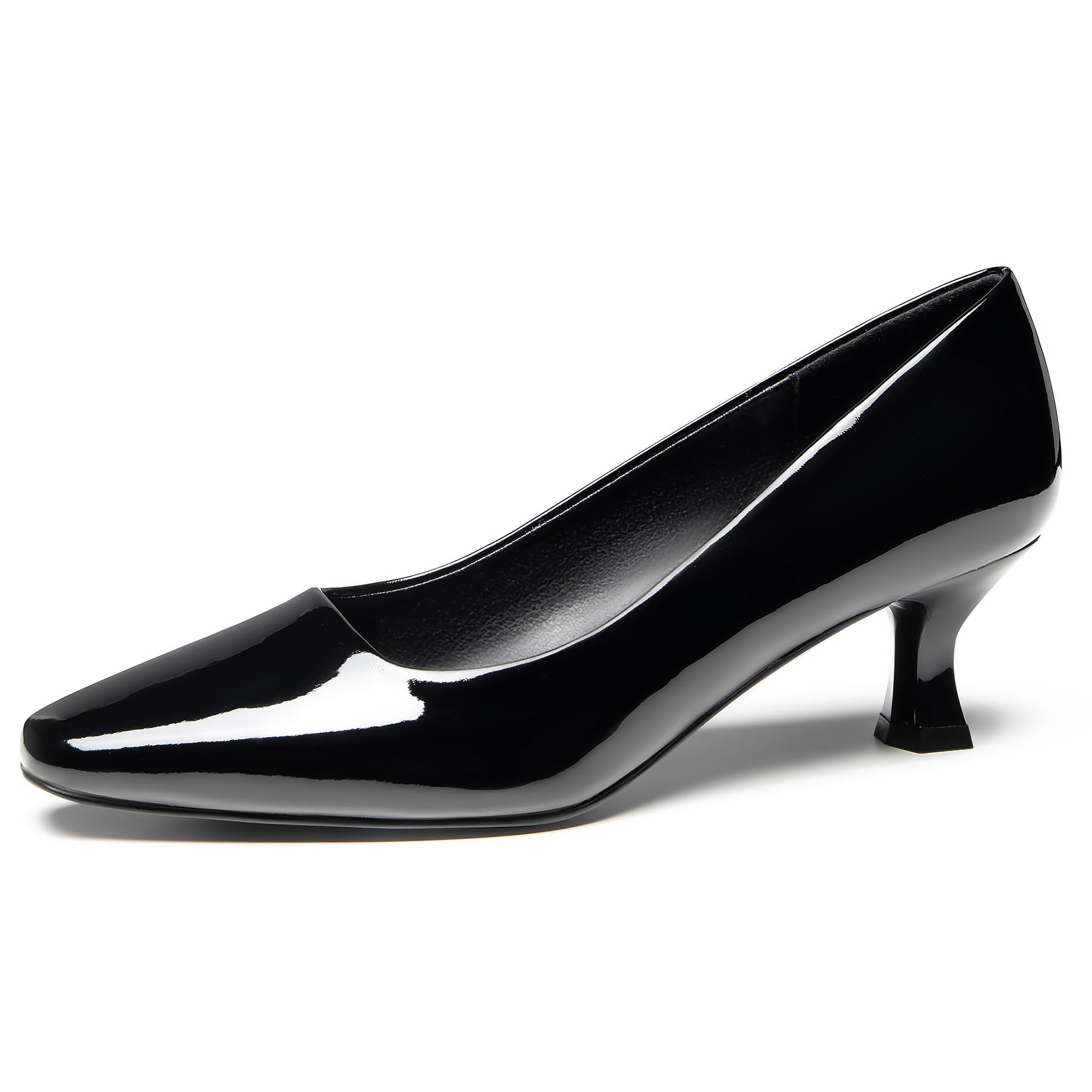 Trary Women's Classic Square Toe Kitten Heel Pumps - Comfortable Low Heel Dress Shoes for Office, Work & Formal Occasions | Closed Toe Casual Pumps for Women | Perfect for Business Attire, Weddings & Professional Events