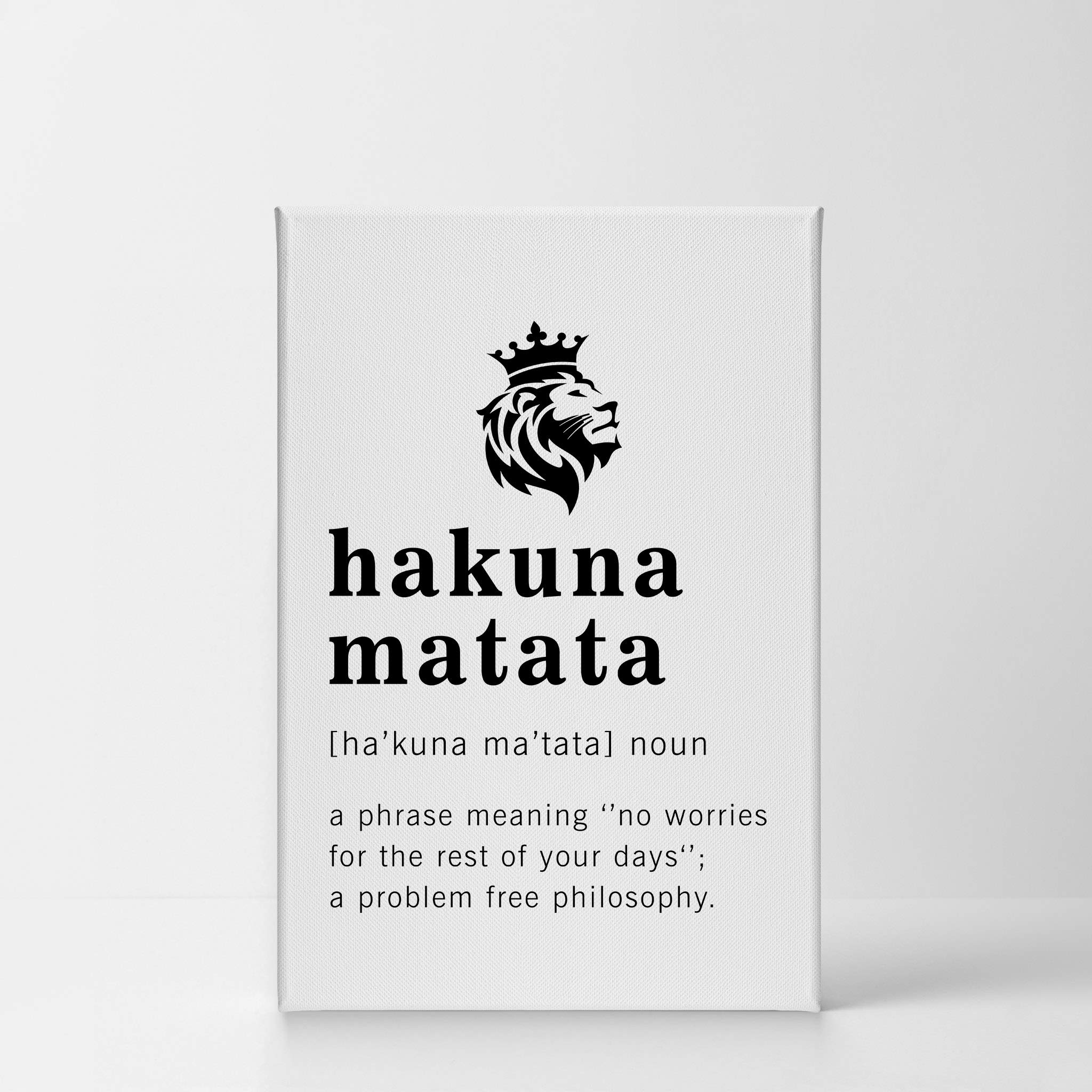 Funny Hakuna Matata Definition Canvas Print - Inspirational Quote Wall Art for Office, Living Room & Bedroom - Ready to Hang Home Decor (36x24 inches) - Made in USA | Perfect for Disney Fans, Stress Relief & Positive Vibes