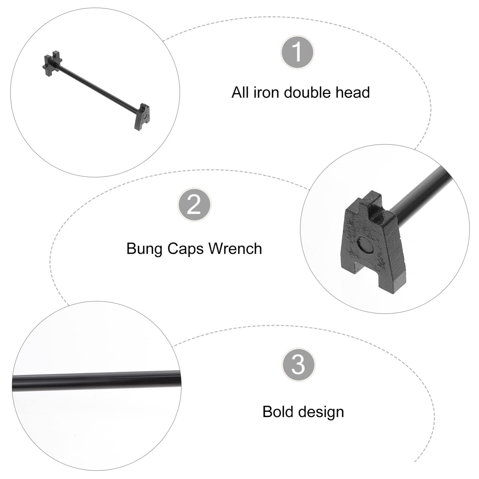 DOITOOL Universal Aluminum Paint Roller & Drum Wrench Opener - Dual Head Manual Oil Tank Bung Opener with Dip Handle for Professional Painting & Barrel Maintenance | Perfect for DIY Projects, Home Renovation & Industrial Use