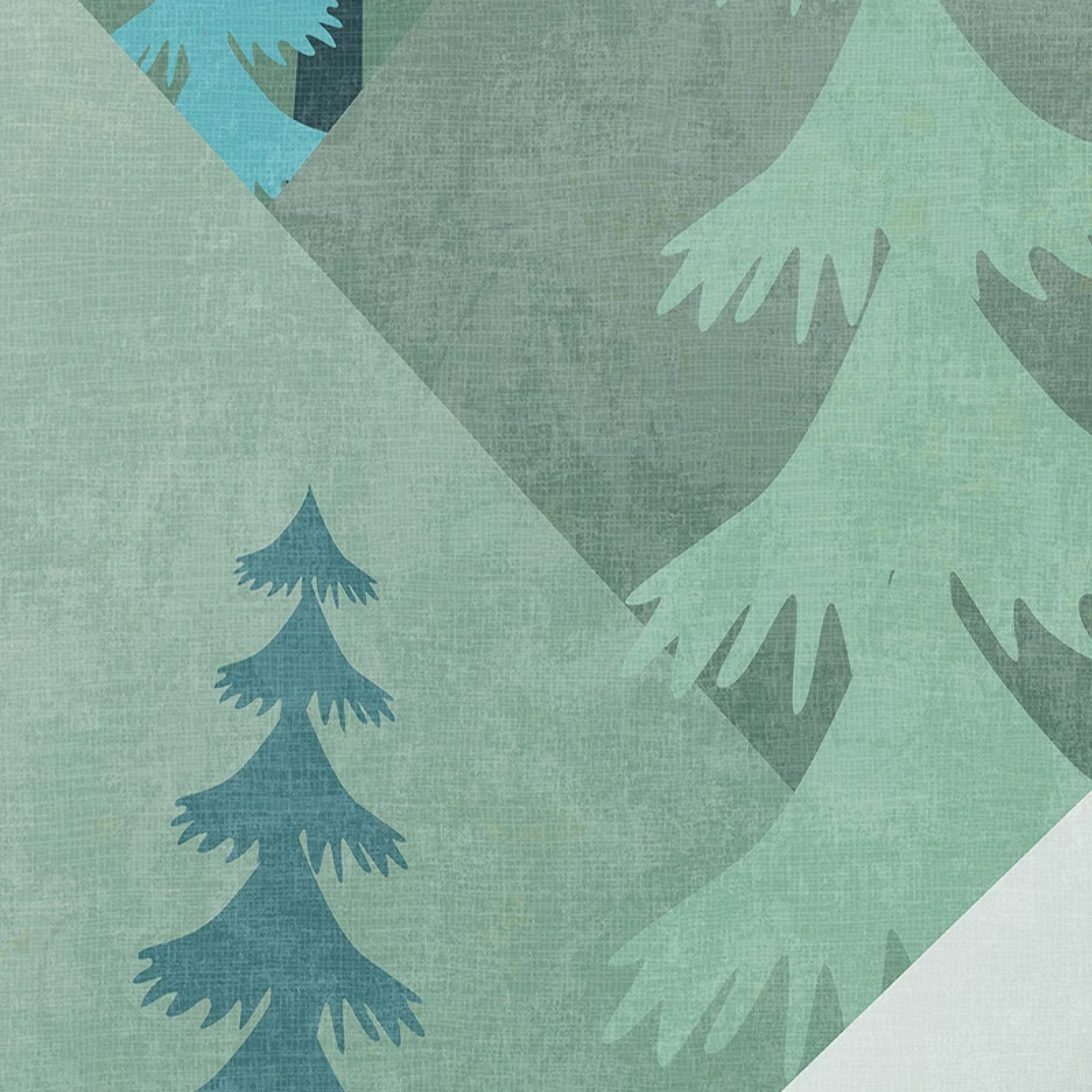 3D Cute Cartoon Geometric Mountain Forest Balloon Mural Wallpaper - 450x300cm Photo Wallpaper for Kids Bedroom & Nursery Decor | Perfect for Children's Room Background, Playroom, and Birthday Party Decoration