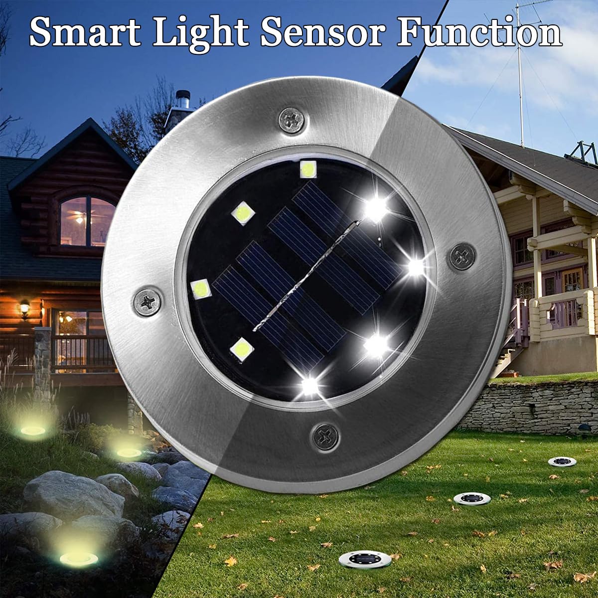 16 Pack Solar Ground Lights Outdoor Waterproof - Solar Garden Lights for Yard, Pathway, Lawn, Patio & Deck - White LED Landscape Lighting for Walkway & Garden Decor (Perfect for Evening Outdoor Ambiance)