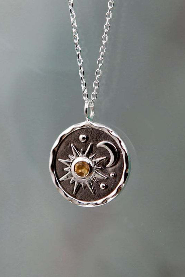 Exquisite Vintage Sun Moon Zircon Necklace for Women - Elegant Bohemian Jewelry Gift for Birthday, Anniversary & Special Occasions