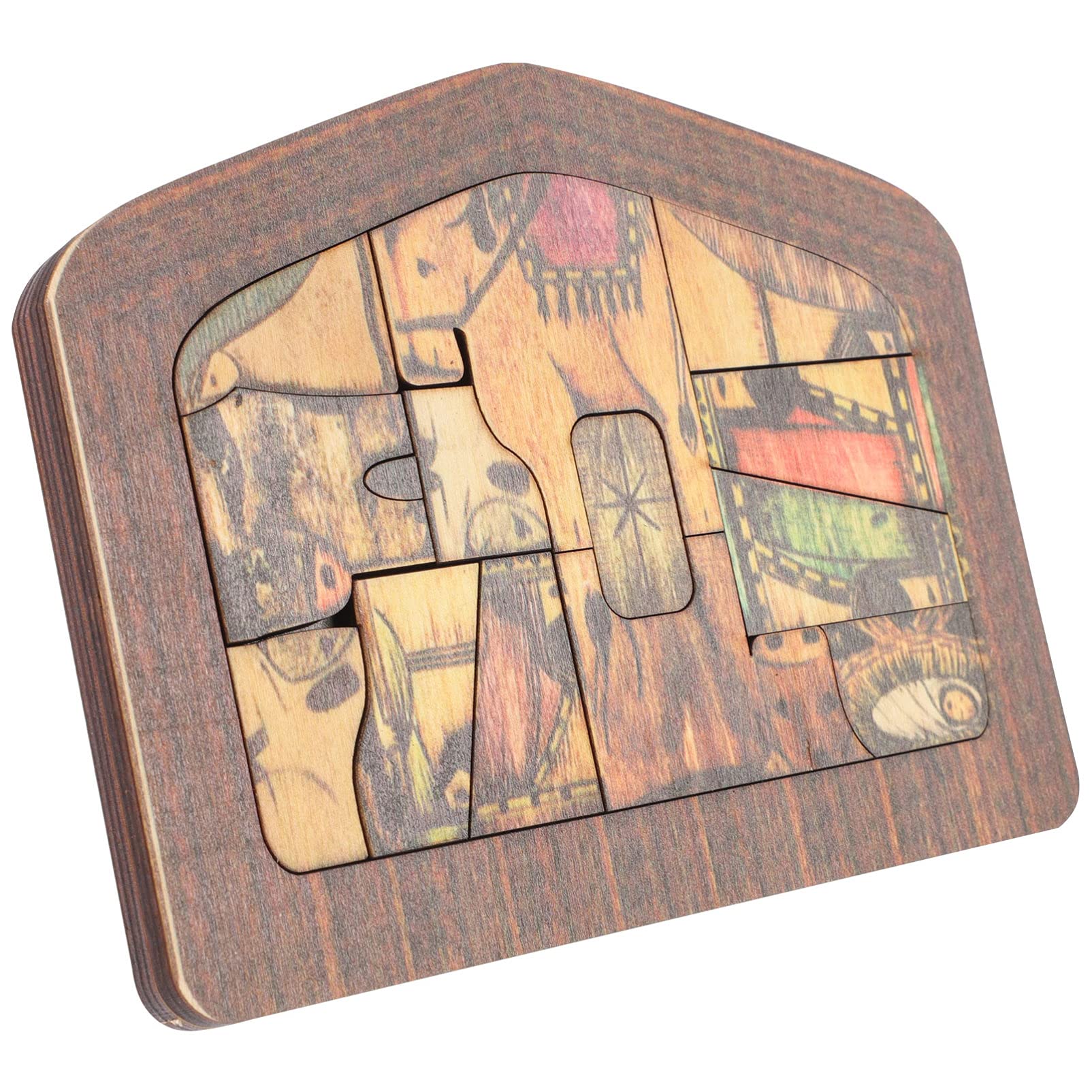 IMIKEYA Wooden Nativity Puzzle - Handcrafted Jesus Puzzle Statue with Wood Burned Design, Educational Jigsaw Puzzle Game for Kids & Adults - Perfect for Christmas Decor, Sunday School Activities & Family Game Night