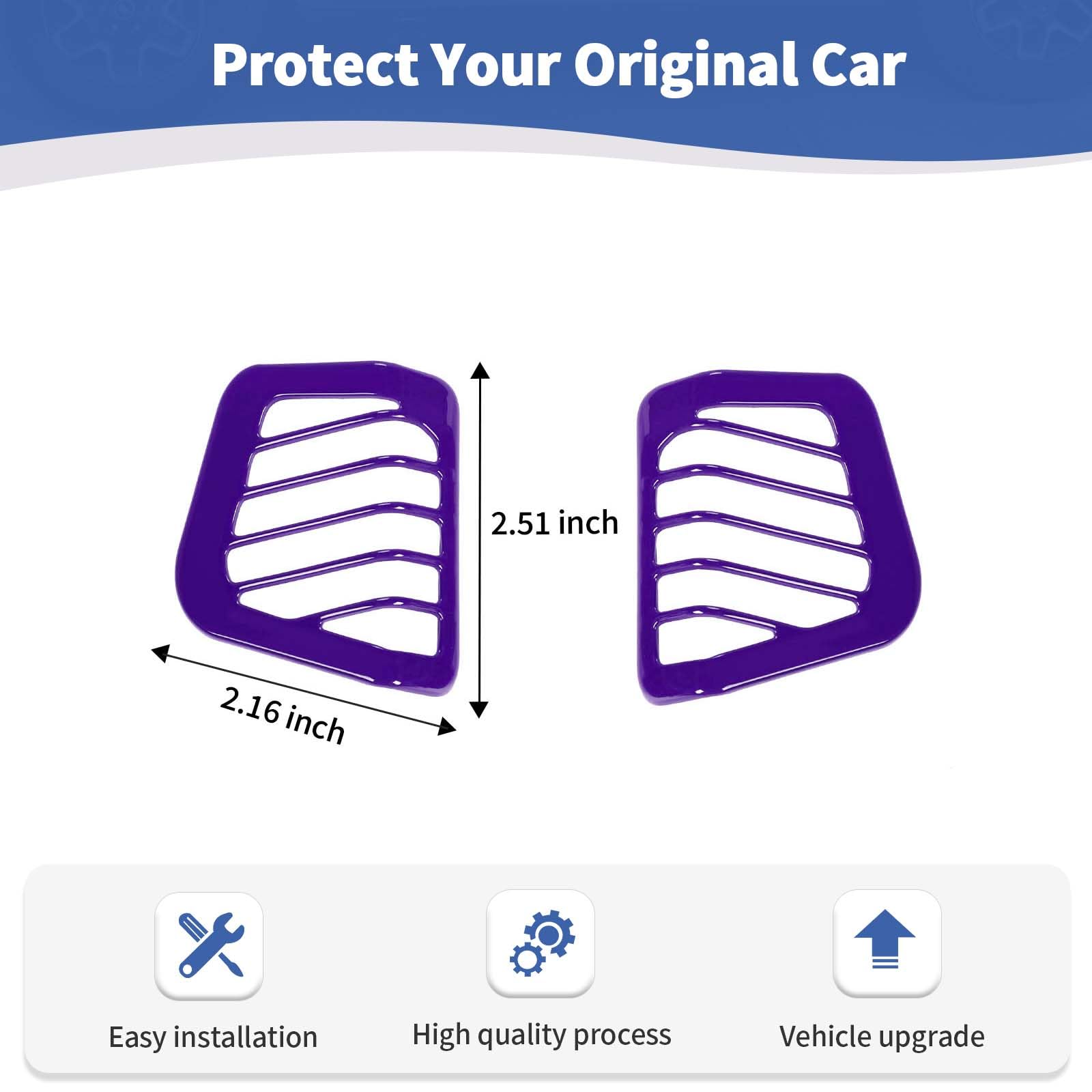 Jeep Wrangler JL JLU & Gladiator JT Dash Side Air Vent Trim Cover (2018-2023) - Purple Interior Accessories (2-Piece Set) | AC Vent Decoration & Customization for Off-Road Adventures